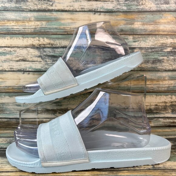 HUNTER Original Elastic Slide Sandal Sz 8 Light Blue Lightweight Casual Slip On - Picture 2 of 11